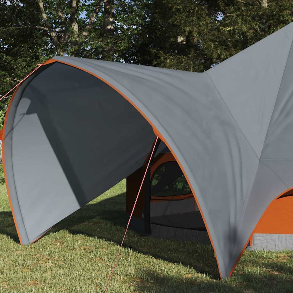 Teepee sátor 3 személyes szürke és narancs 600 x 600 x 347 cm