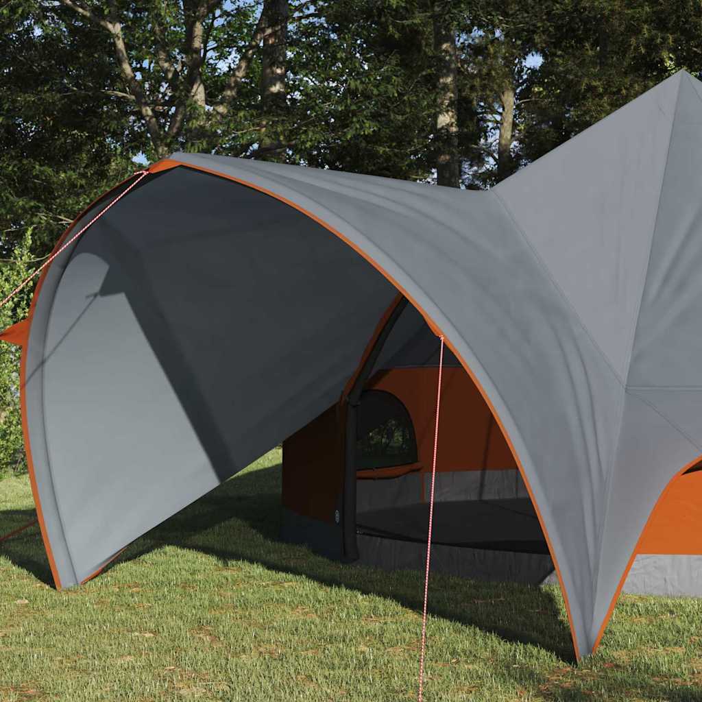 Teepee sátor 5 fő számára szürke és narancs 415 x 415 x 247 cm