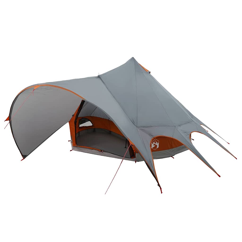 Teepee sátor 5 fő számára szürke és narancs 415 x 415 x 247 cm