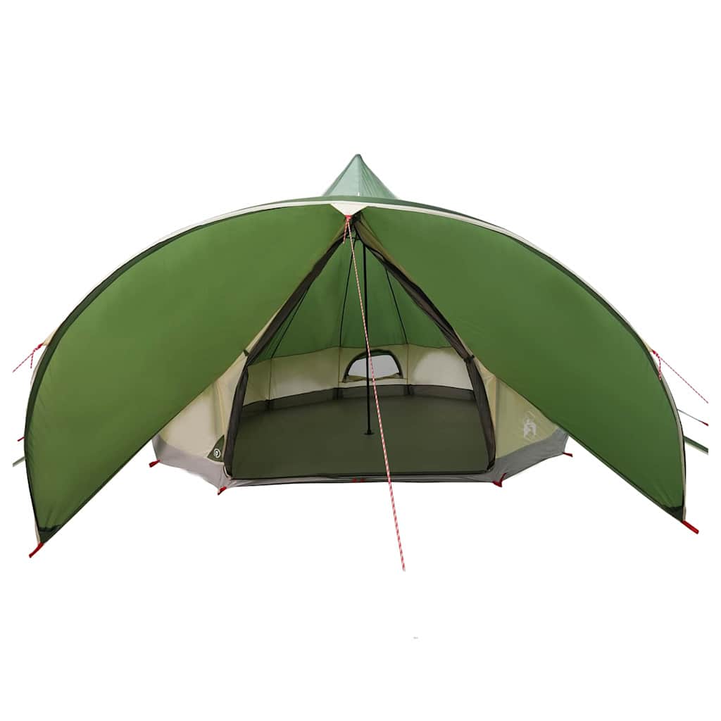 Teepee sátor 7 személyes zöld és szürke 600 x 600 x 347 cm