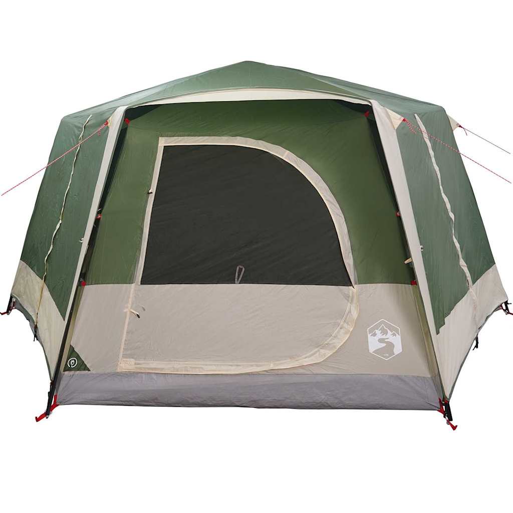 Cabin tent 7-person tetővel tárolóval zöld 400 x 350 x 212 cm