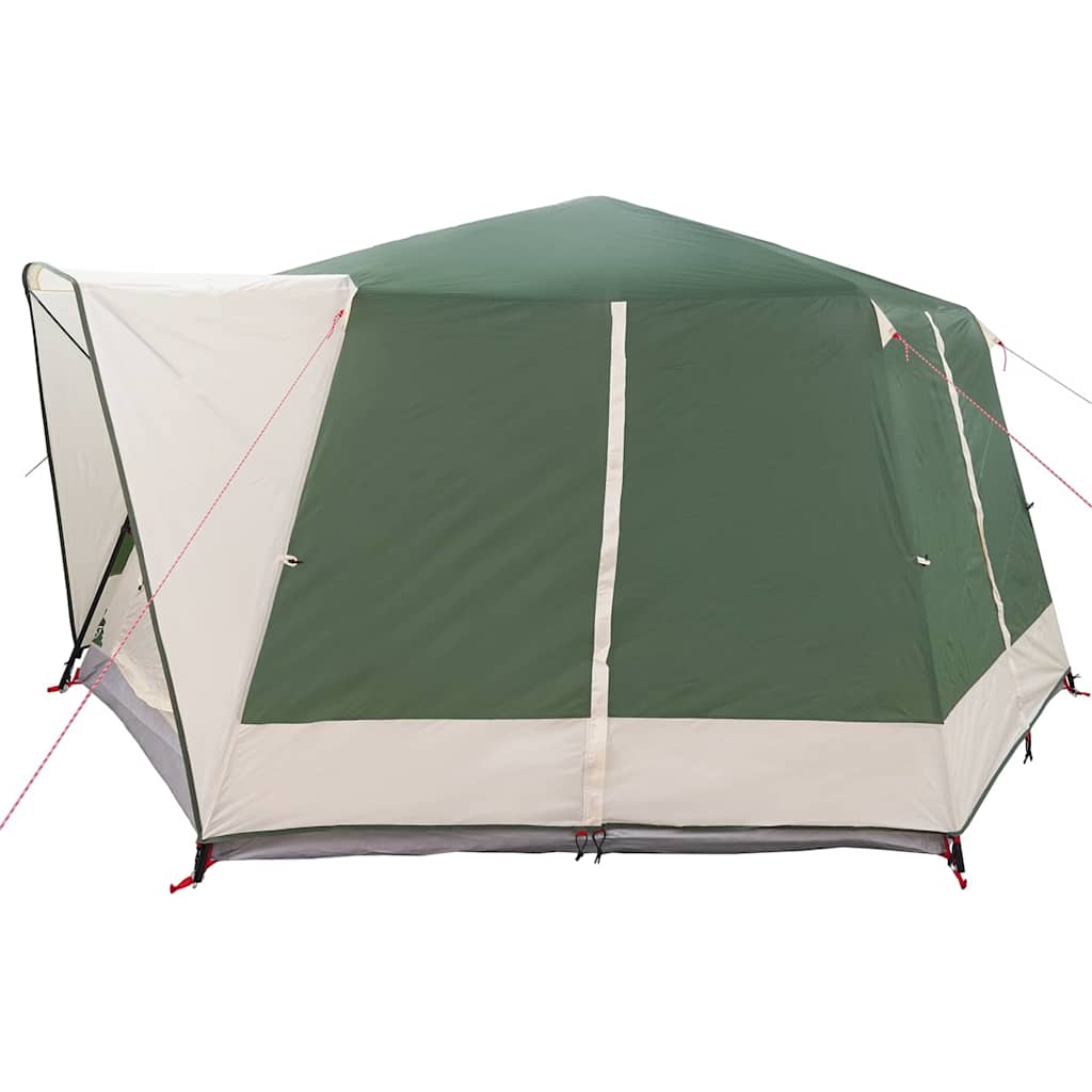 Cabin tent 7-person tetővel tárolóval zöld 400 x 350 x 212 cm