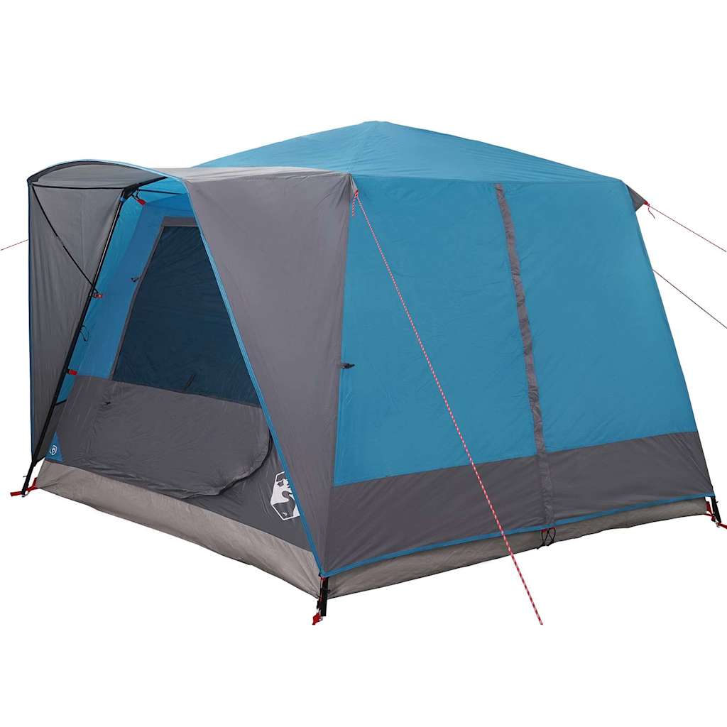 Cabin tent 7-person tetővel tárolóval kék 400 x 350 x 212 cm