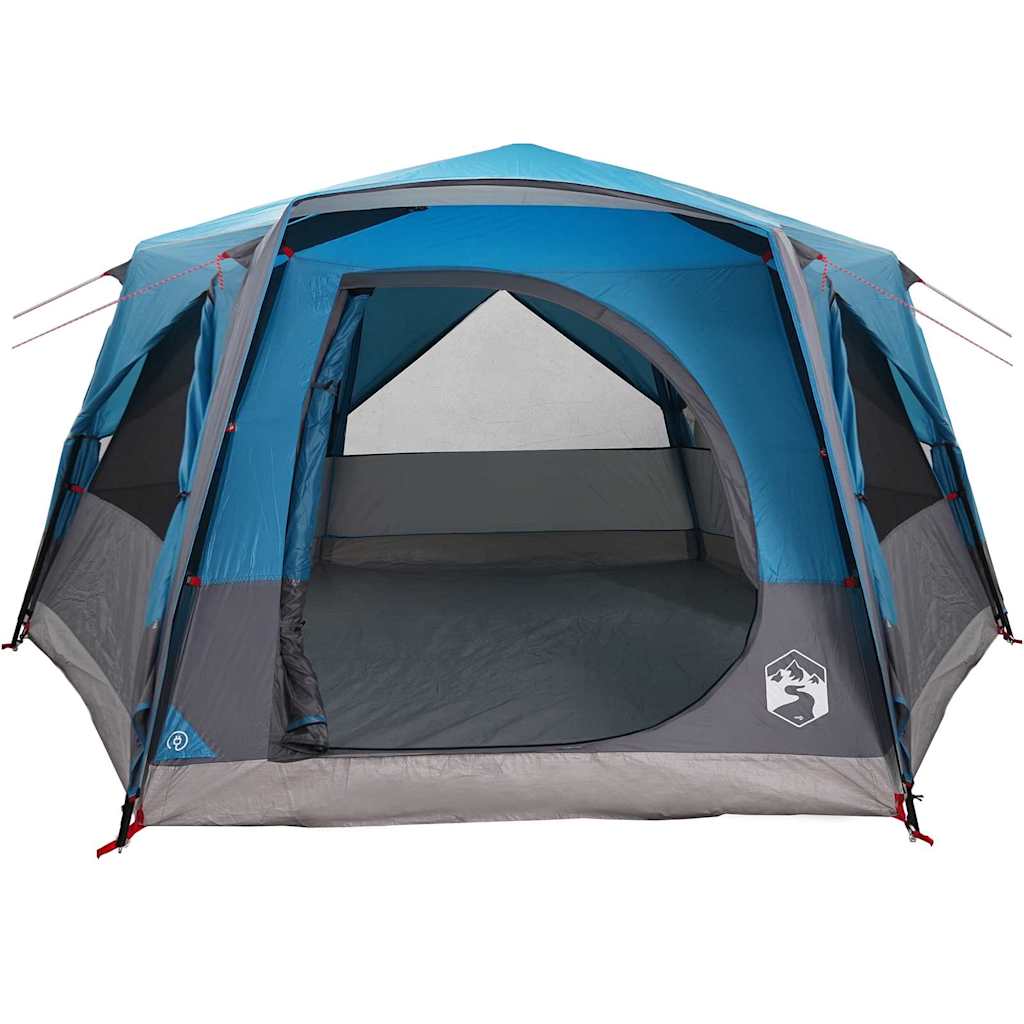 Cabin tent 7-person tetővel tárolóval kék 400 x 350 x 212 cm