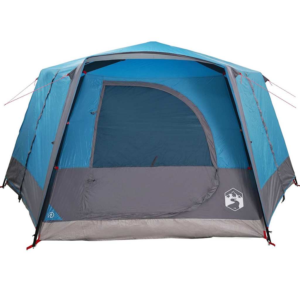 Cabin tent 7-person tetővel tárolóval kék 400 x 350 x 212 cm