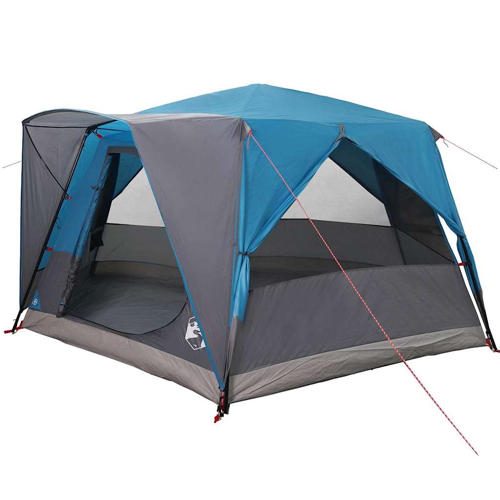 Cabin tent 7-person tetővel tárolóval kék 400 x 350 x 212 cm