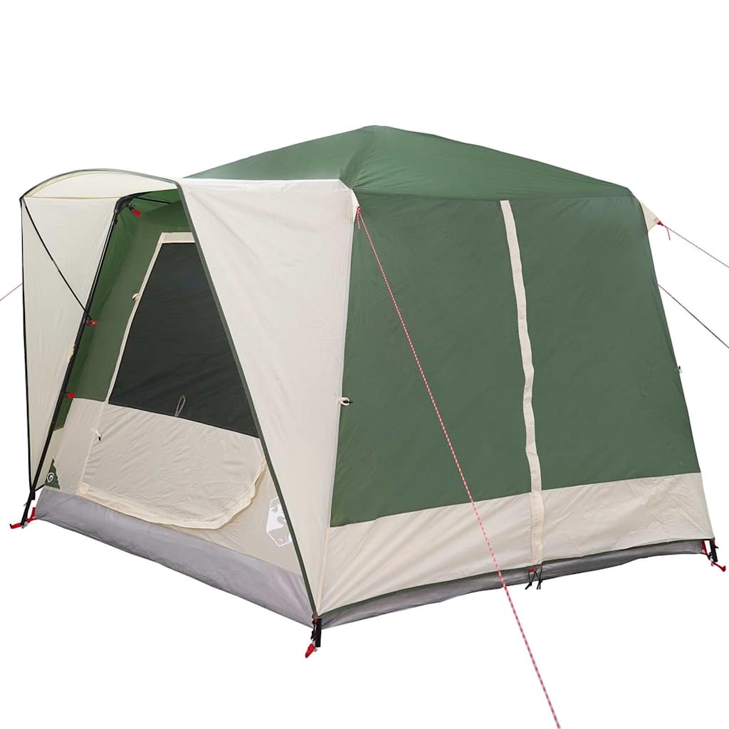 Cabin tent 5-person tetővel zöld és fehér 333 x 317 x 194 cm
