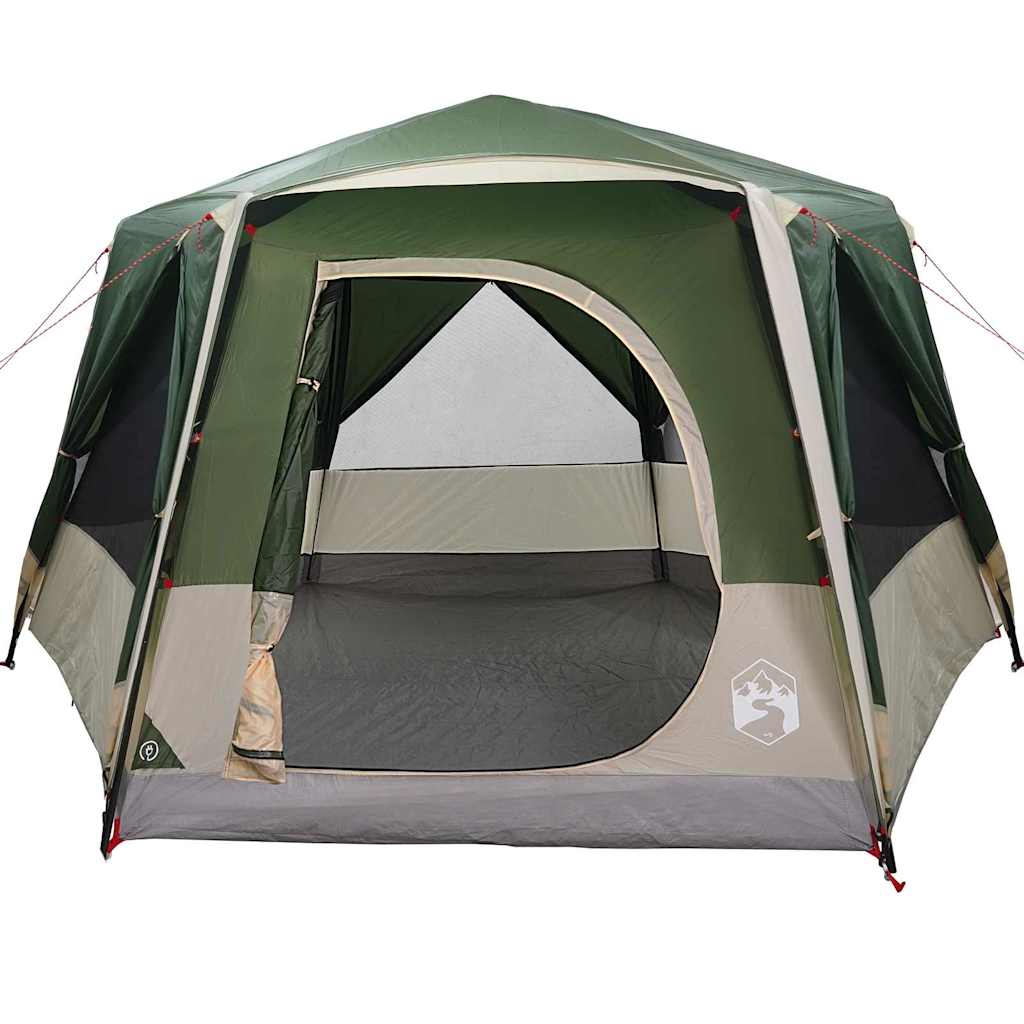 Cabin tent 5-person tetővel zöld és fehér 333 x 317 x 194 cm