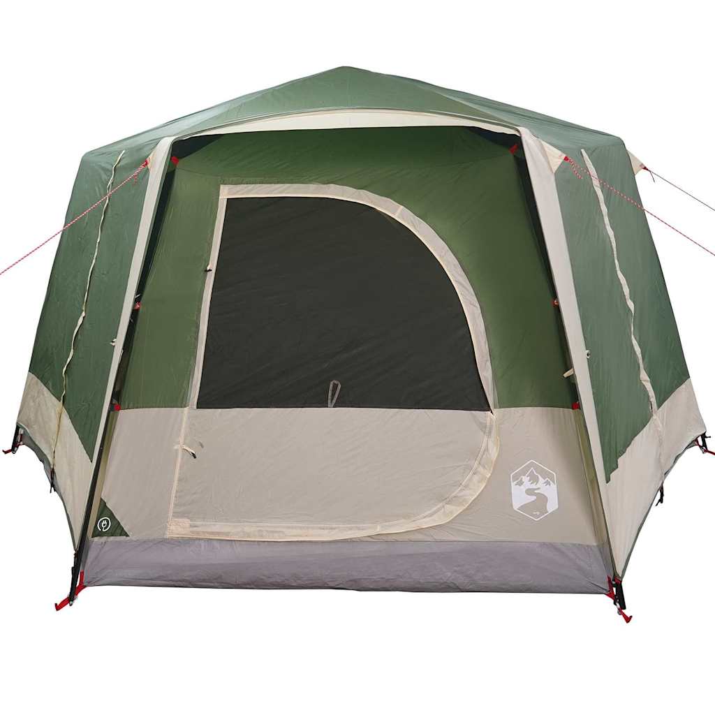 Cabin tent 5-person tetővel zöld és fehér 333 x 317 x 194 cm