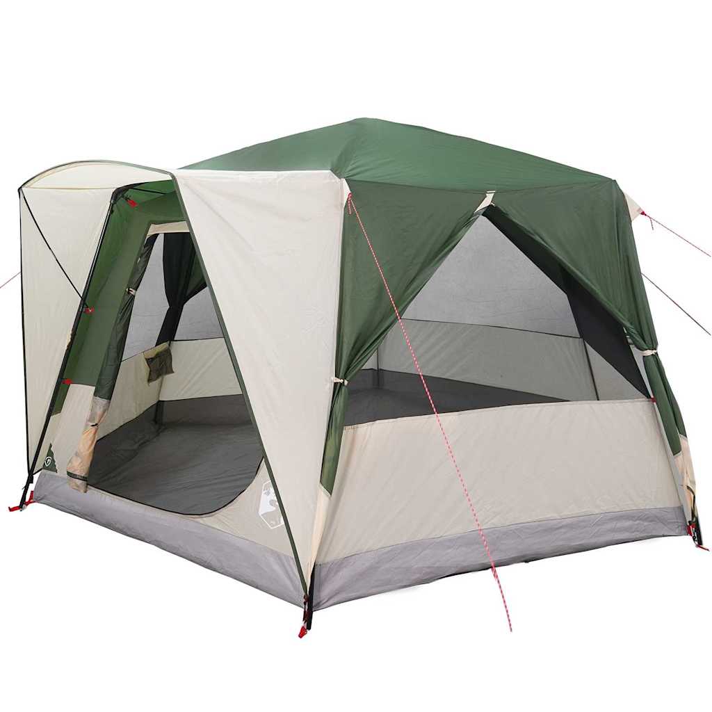 Cabin tent 5-person tetővel zöld és fehér 333 x 317 x 194 cm