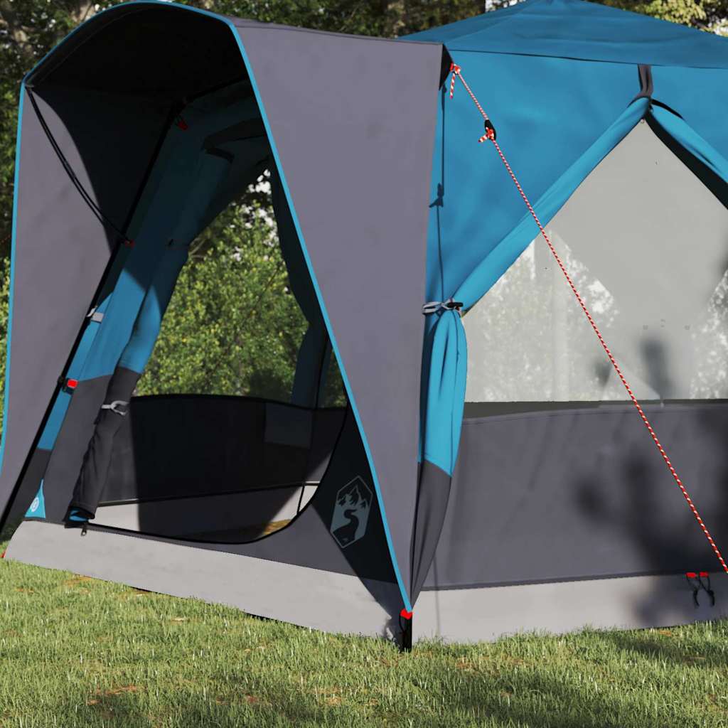 Cabin tent 5-person tetővel kék és szürke 333 x 317 x 194 cm