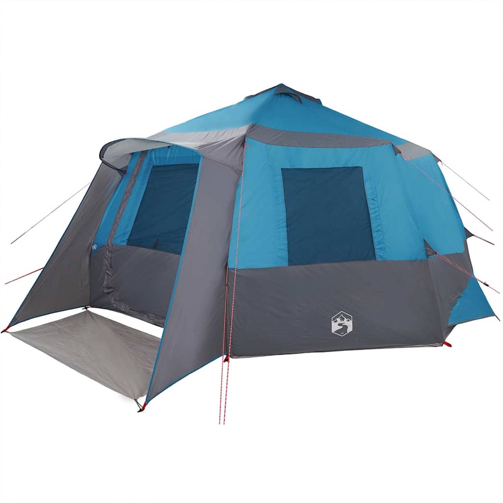 Cabin tent 12-person tetővel kék és szürke 500 x 500 x 294 cm