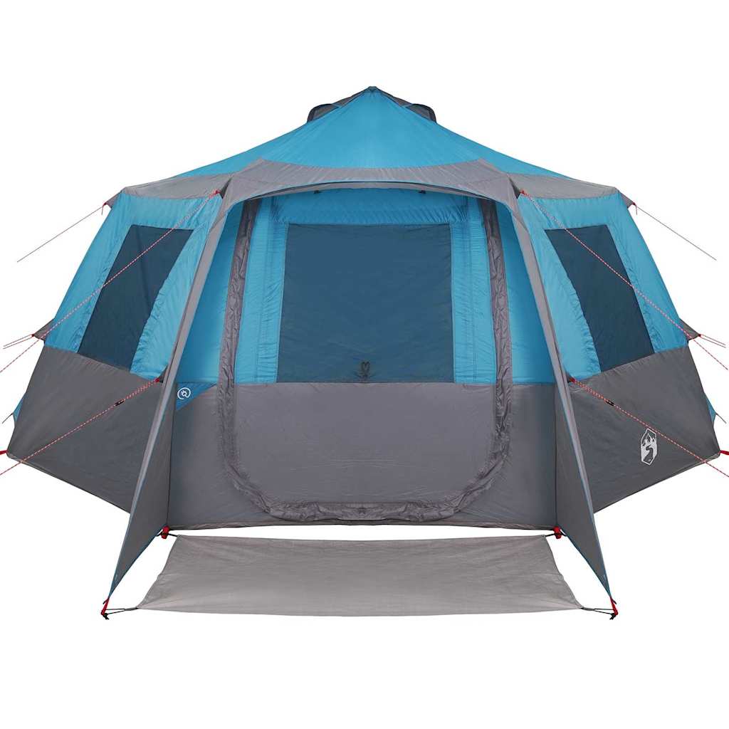 Cabin tent 12-person tetővel kék és szürke 500 x 500 x 294 cm