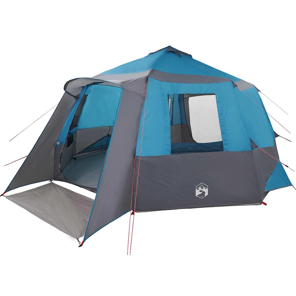 Cabin tent 12-person tetővel kék és szürke 500 x 500 x 294 cm