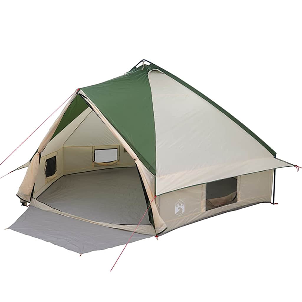 Teepee sátor 10 fős tetővel zöld és fehér 567 x 470 x 242 cm