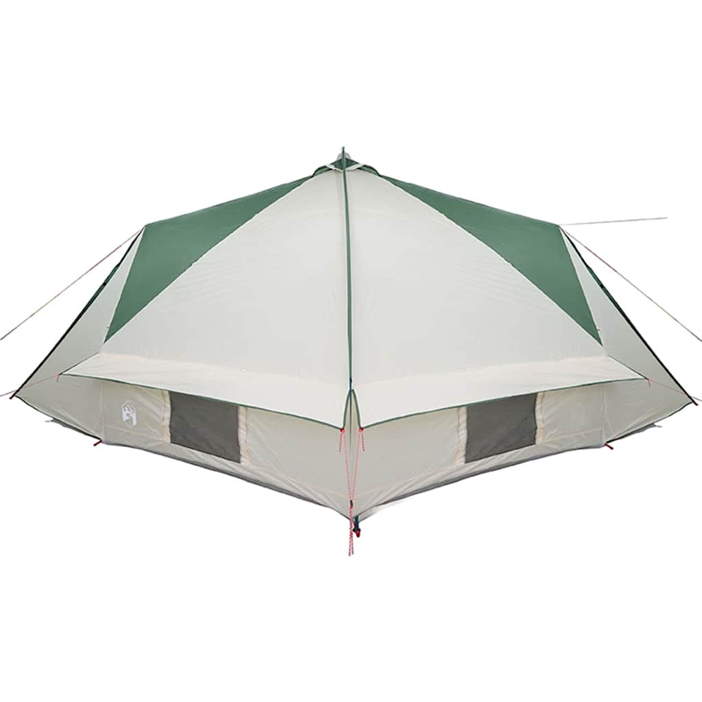 Teepee sátor 10 fős tetővel zöld és fehér 567 x 470 x 242 cm