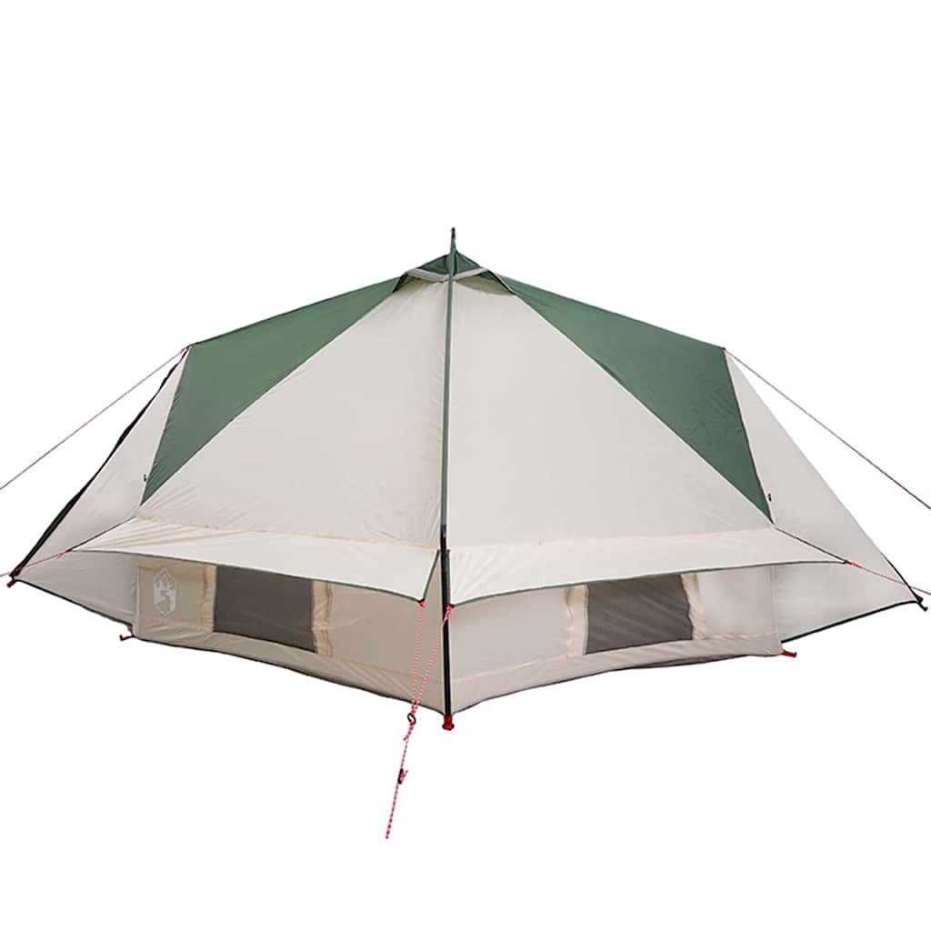 Teepee sátor 8 fős tetővel zöld és fehér 490 x 410 x 210 cm