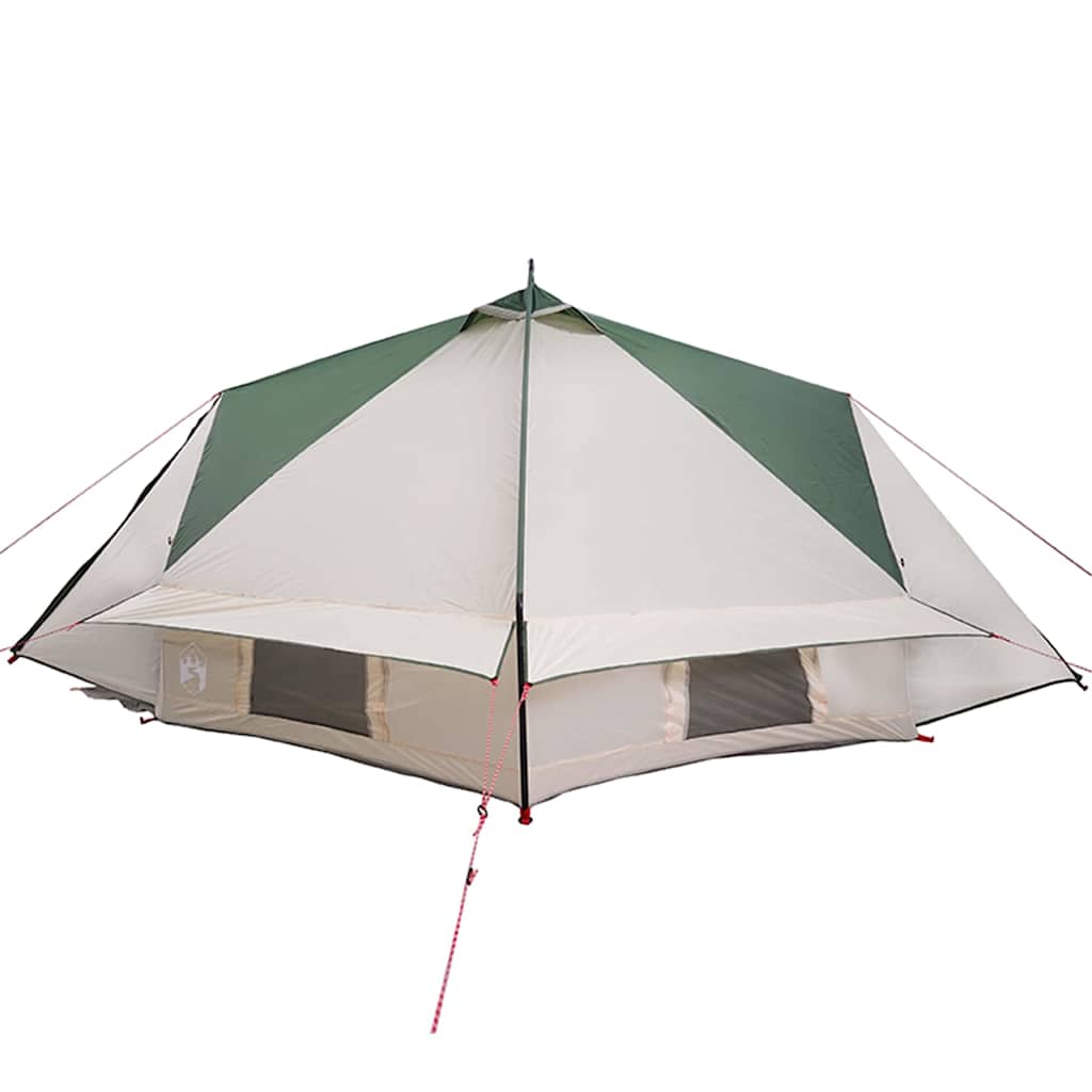 Teepee sátor 6 fő részére zöld és fehér 431 x 366 x 185 cm
