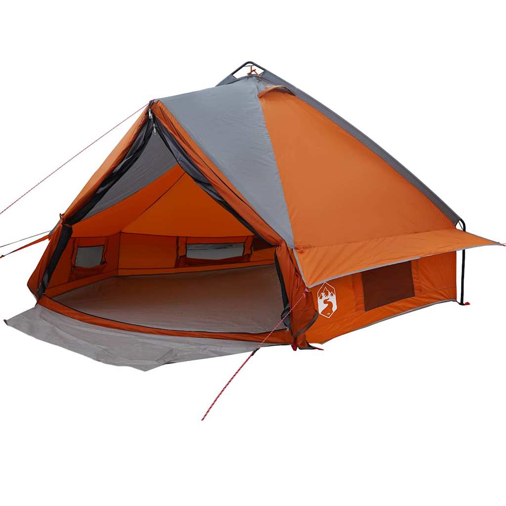 Teepee sátor 6 fős tetővel szürke és narancs 431 x 366 x 185 cm