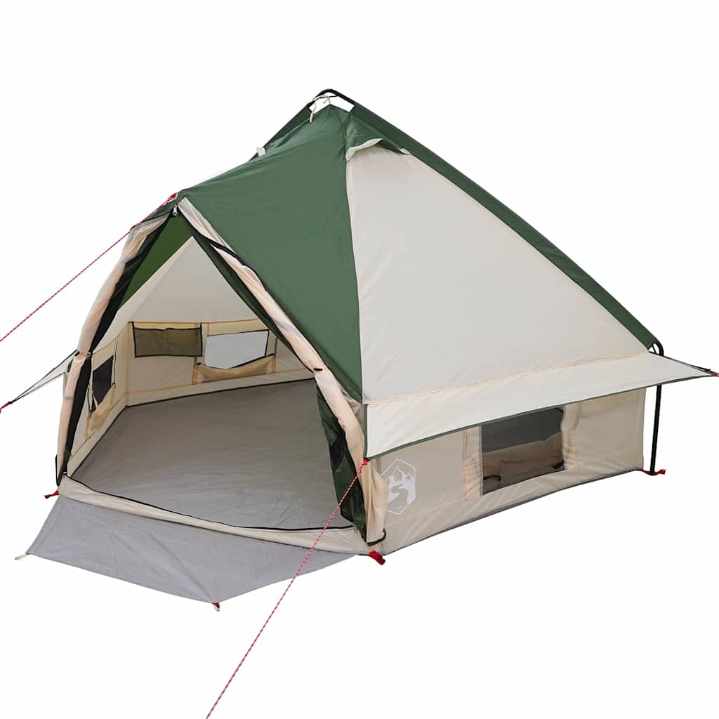 Teepee sátor 4-fős tetővel zöld és szürke 388 x 320 x 169 cm