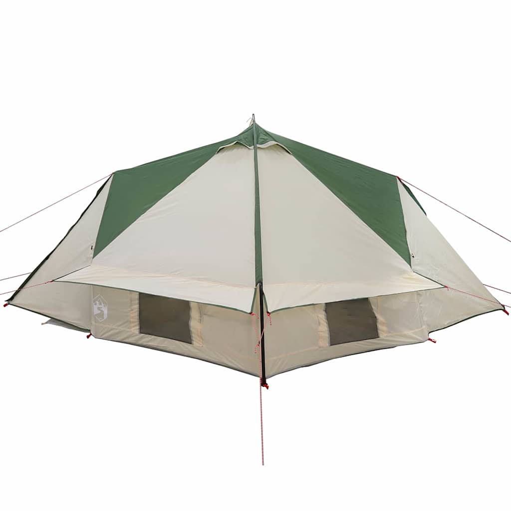 Teepee sátor 4-fős tetővel zöld és szürke 388 x 320 x 169 cm