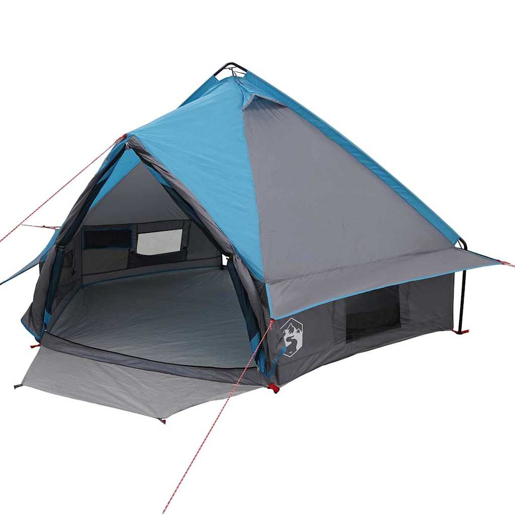 Teepee sátor 4-fős tetővel kék és szürke 388 x 320 x 169 cm