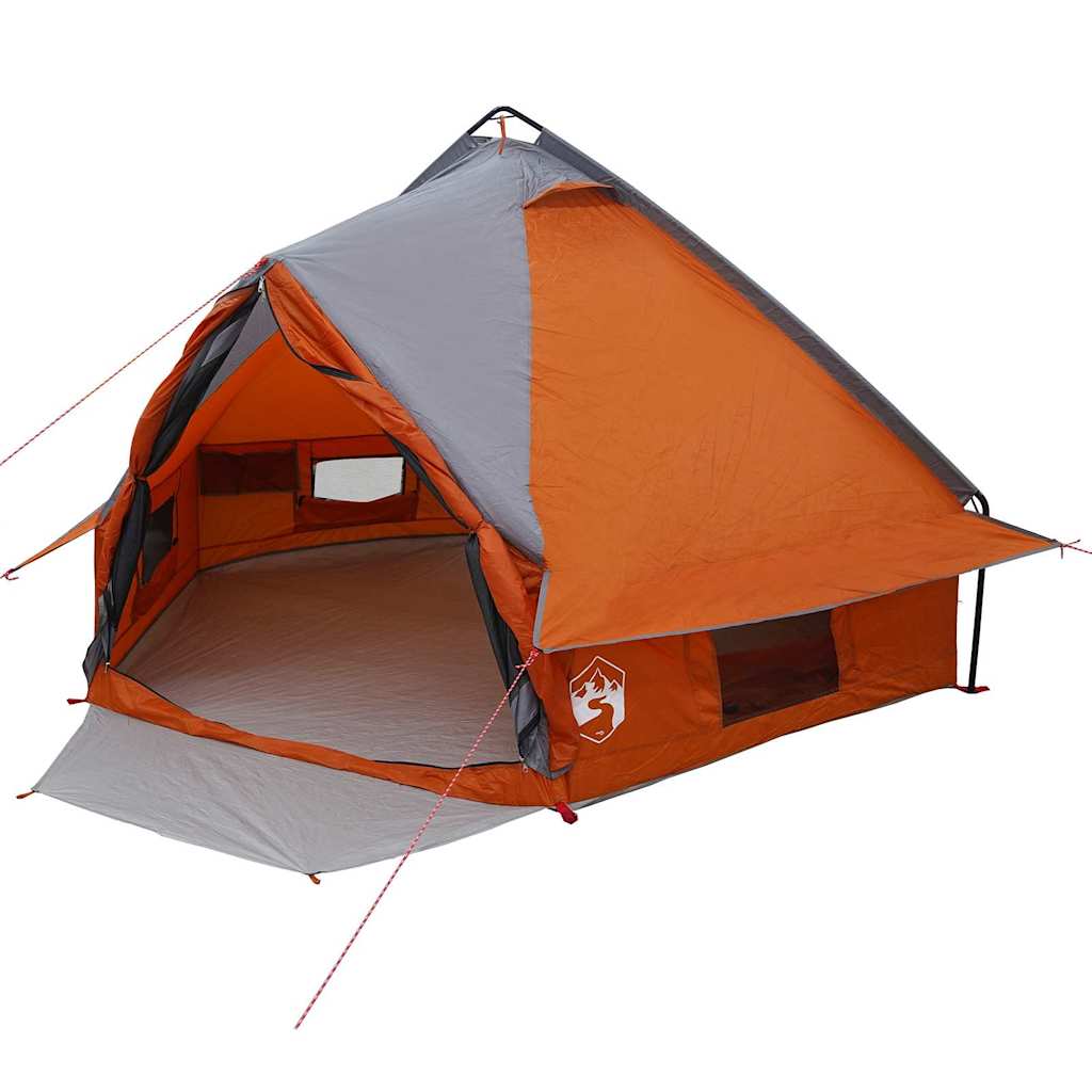 Teepee sátor 4 fő részére szürke és narancs 388 x 320 x 169 cm