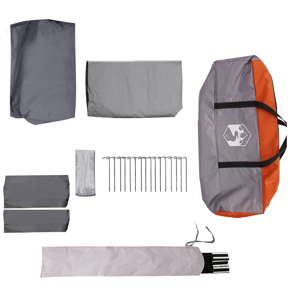 Családi sátor 10 fős szürke és narancs 460 x 430 x 214 cm