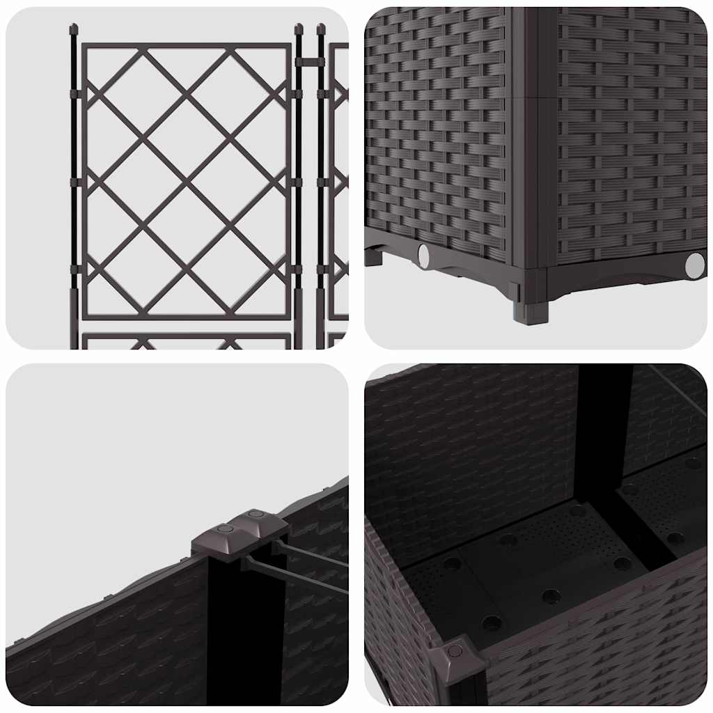 Kerti cserép 3 db barna 80 x 80 x 143 cm pp
