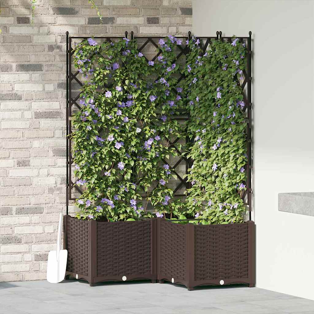 Kerti cserép 3 db barna 80 x 80 x 143 cm pp