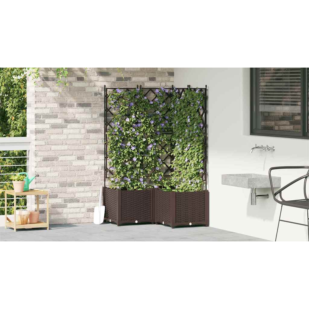 Kerti cserép 3 db barna 80 x 80 x 143 cm pp