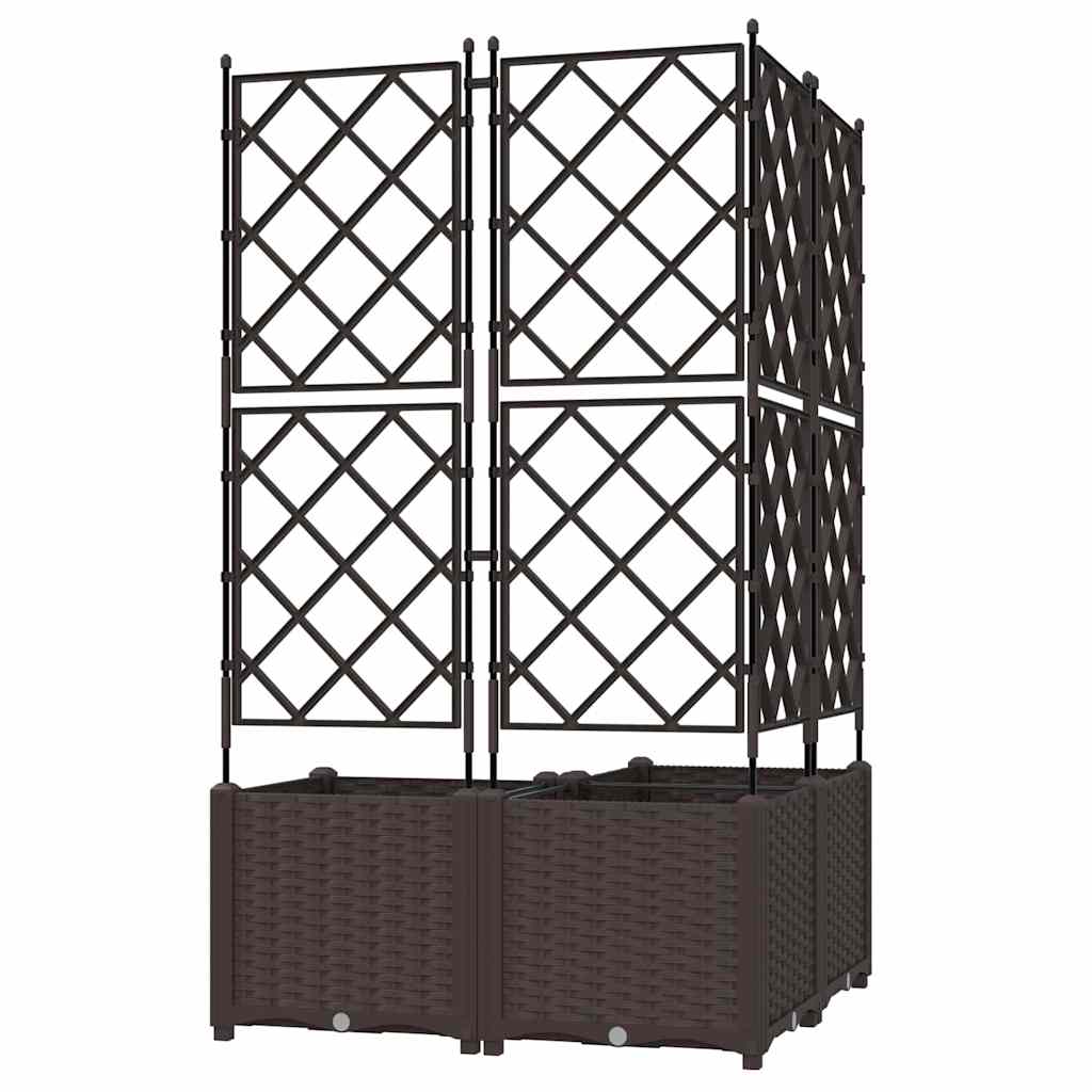 Kerti cserép 3 db barna 80 x 80 x 143 cm pp