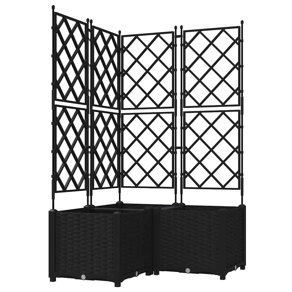 Kerti cserép 3 db fekete 80 x 80 x 143 cm pp