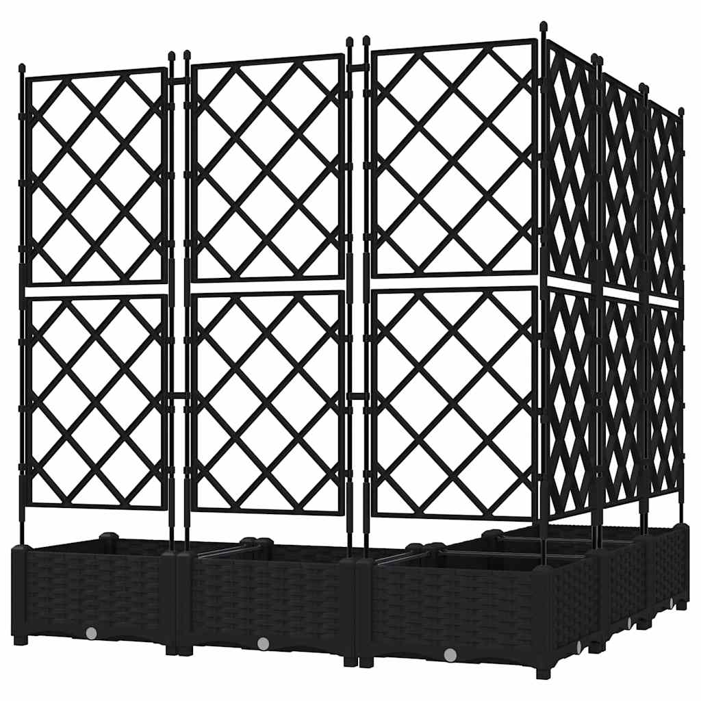 Kerti cserép 5 pcs fekete 120 x 120 x 125,5 cm műanyag