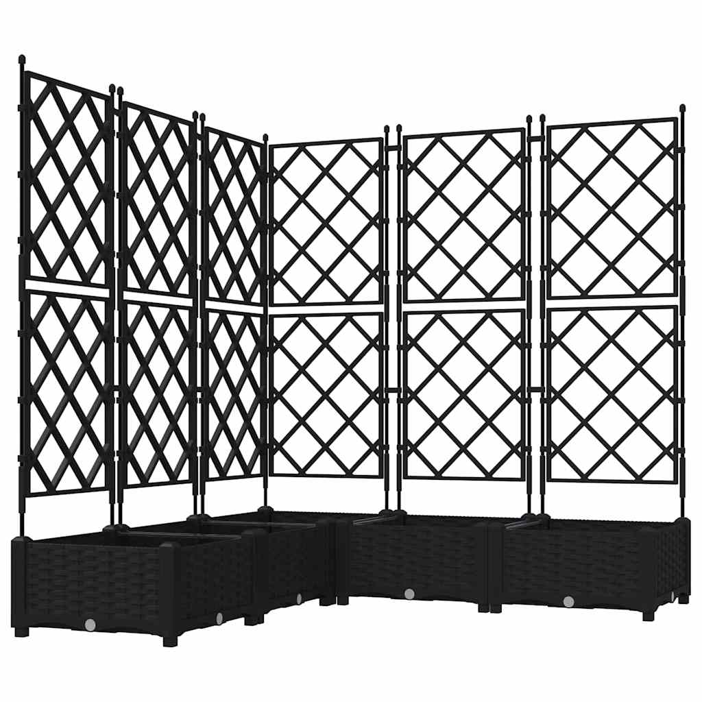 Kerti cserép 5 pcs fekete 120 x 120 x 125,5 cm műanyag