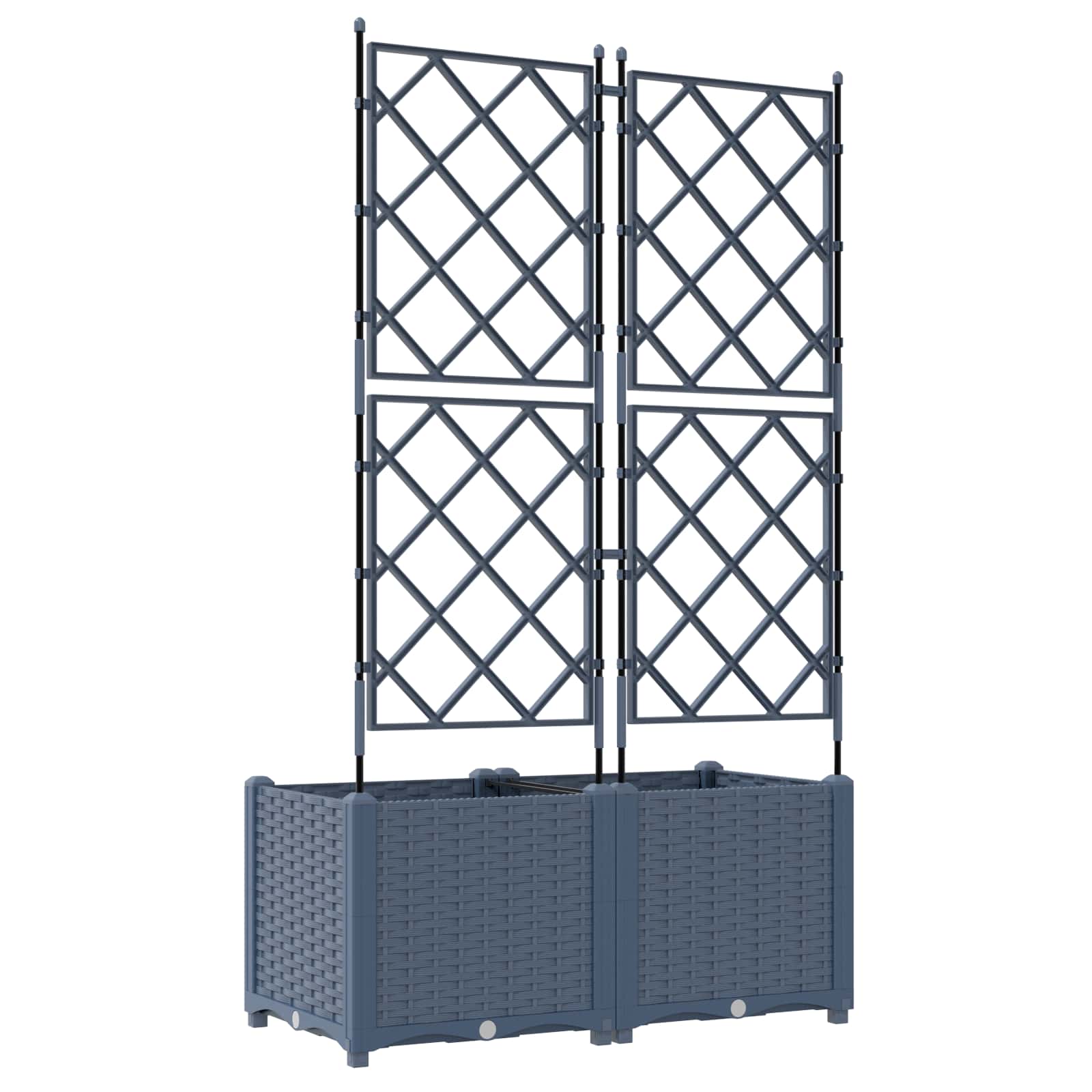 Kerti cserép 2 db szürke 80 x 40 x 143 cm pp