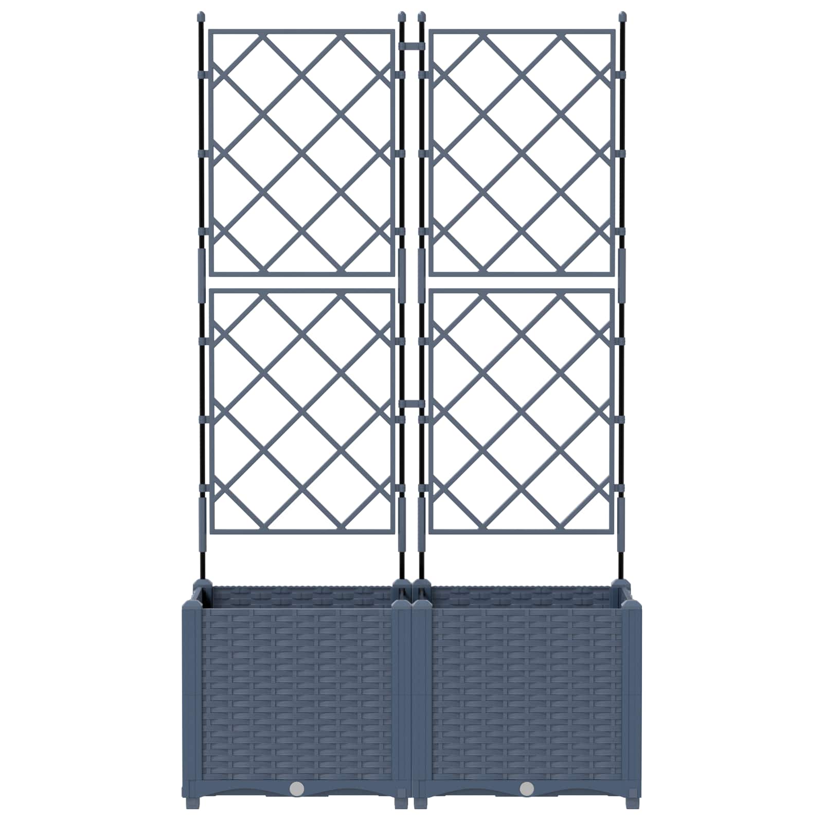 Kerti cserép 2 db szürke 80 x 40 x 143 cm pp