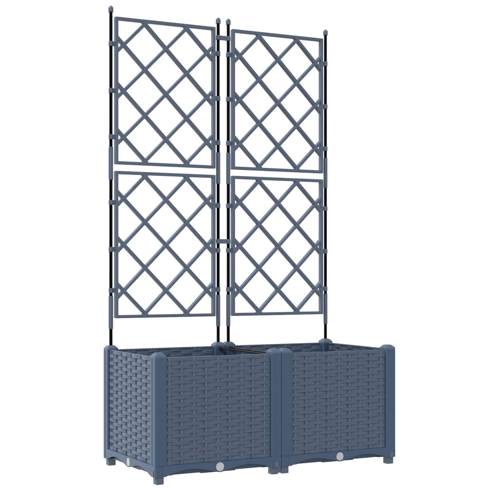 Kerti cserép 2 db szürke 80 x 40 x 143 cm pp