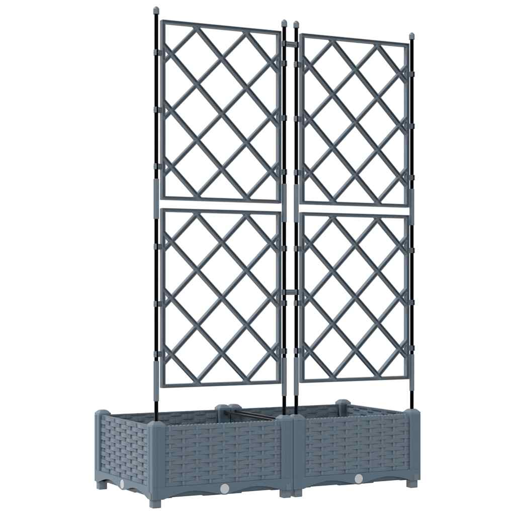 Kerti cserép 2 db világosszürke 80 x 40 x 125,5 cm pp
