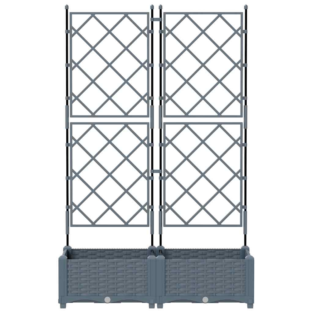 Kerti cserép 2 db világosszürke 80 x 40 x 125,5 cm pp