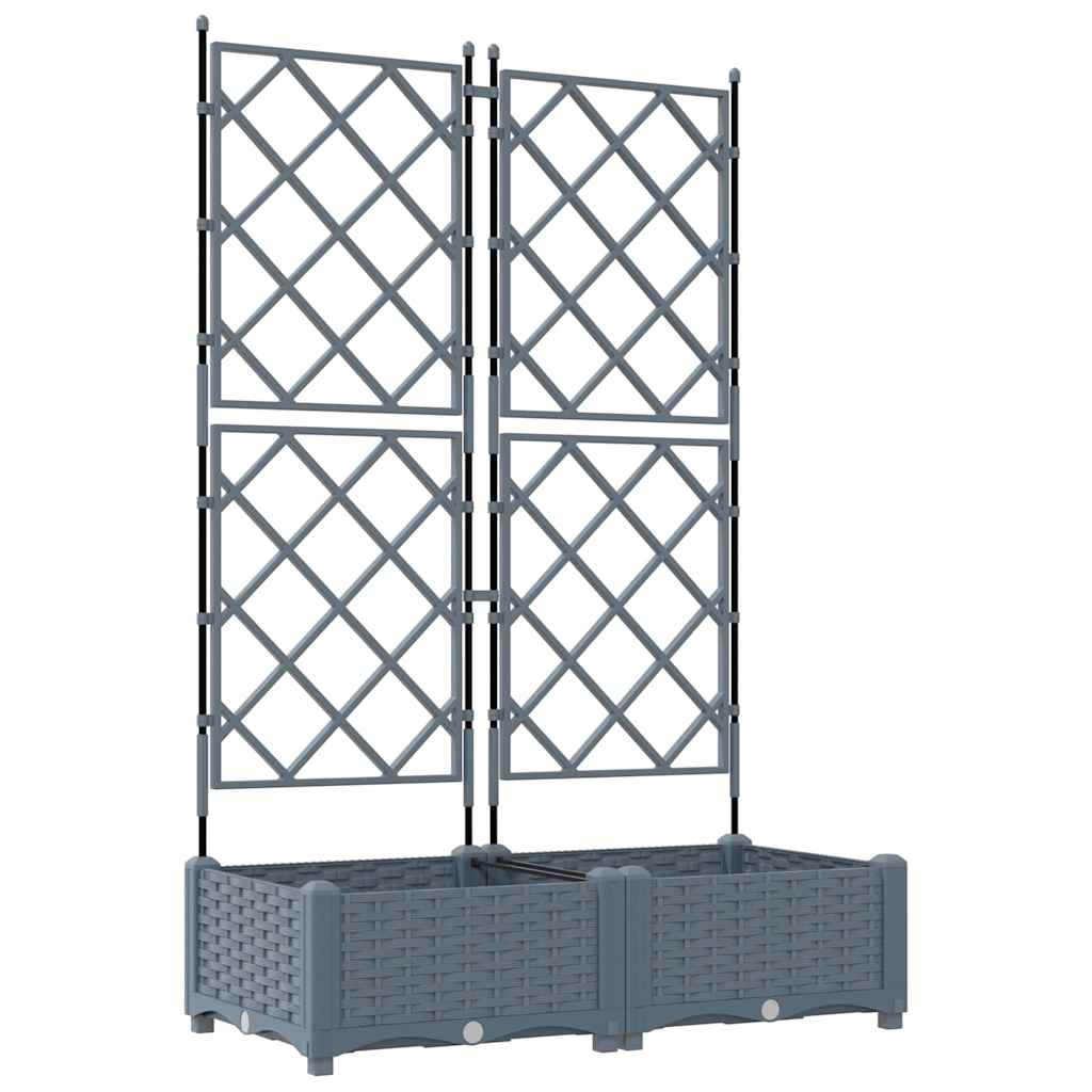 Kerti cserép 2 db világosszürke 80 x 40 x 125,5 cm pp