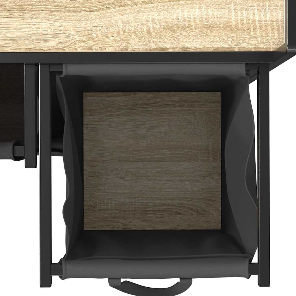 Sonoma tölgy mosodai kosár 3 rekeszes polccal