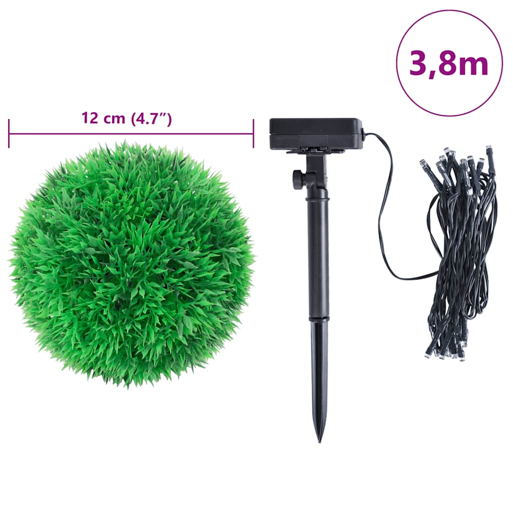 4 db zöld mesterséges boxwood gömbök led fényekkel 12 cm