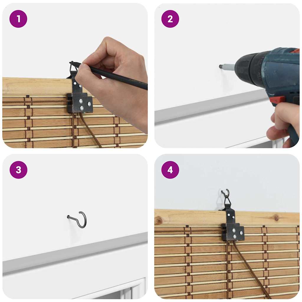 Ablakredők és árnyékok világos barna 100 x 160 cm bambusz