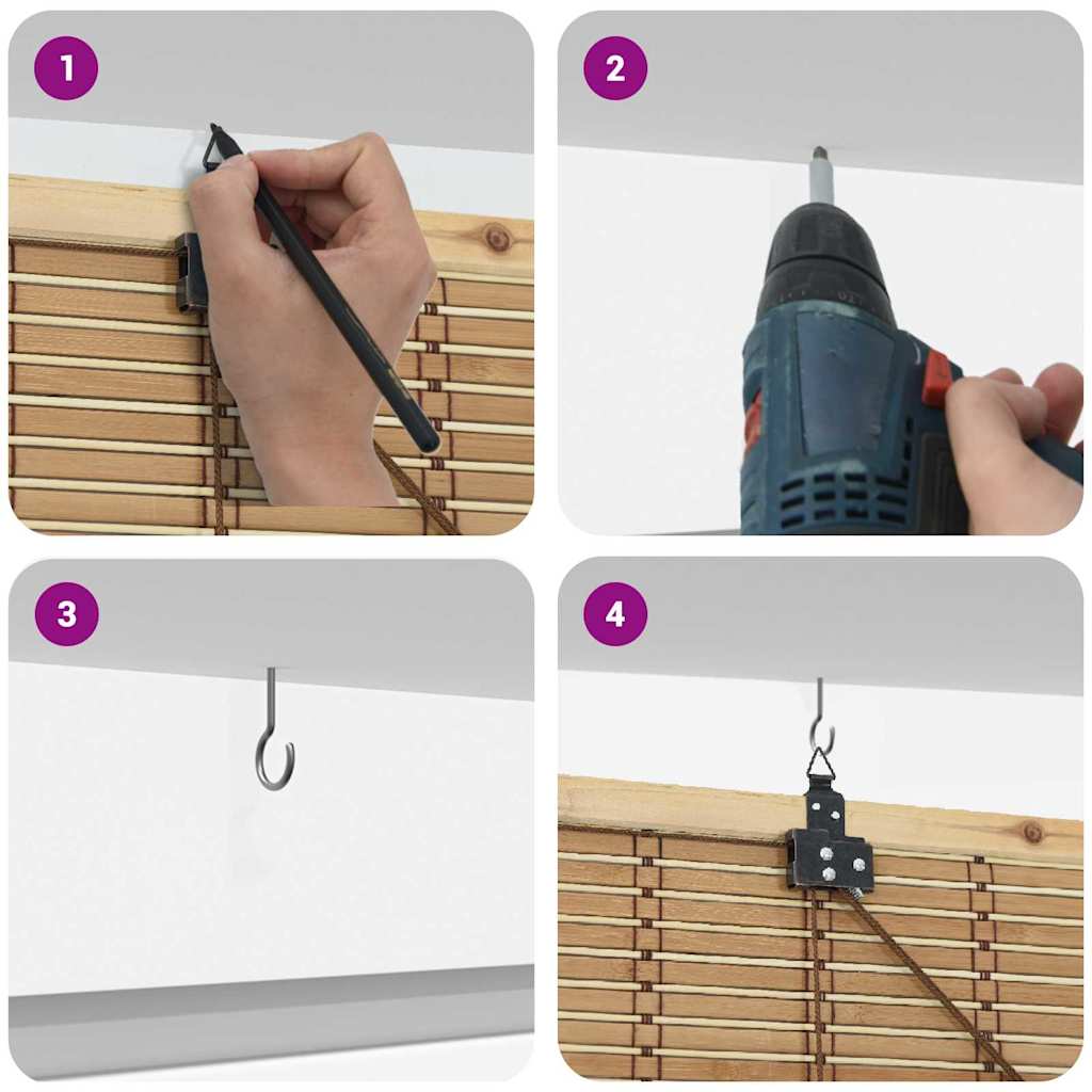 Ablakredők és árnyékok világos barna 100 x 160 cm bambusz