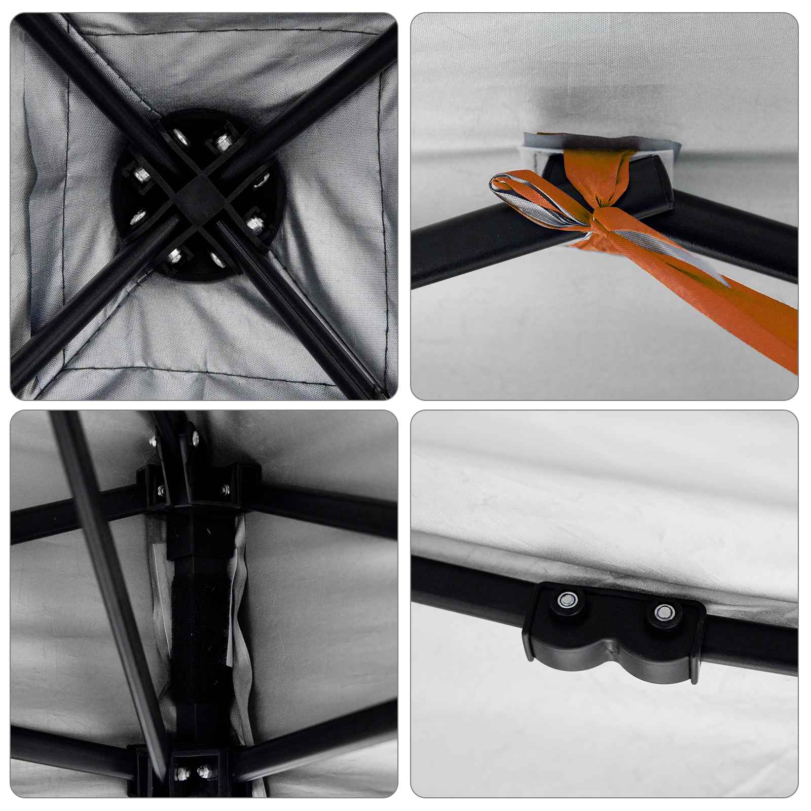 Kemping sátor szett 2 pcs szürke és narancs taffeta és szövet