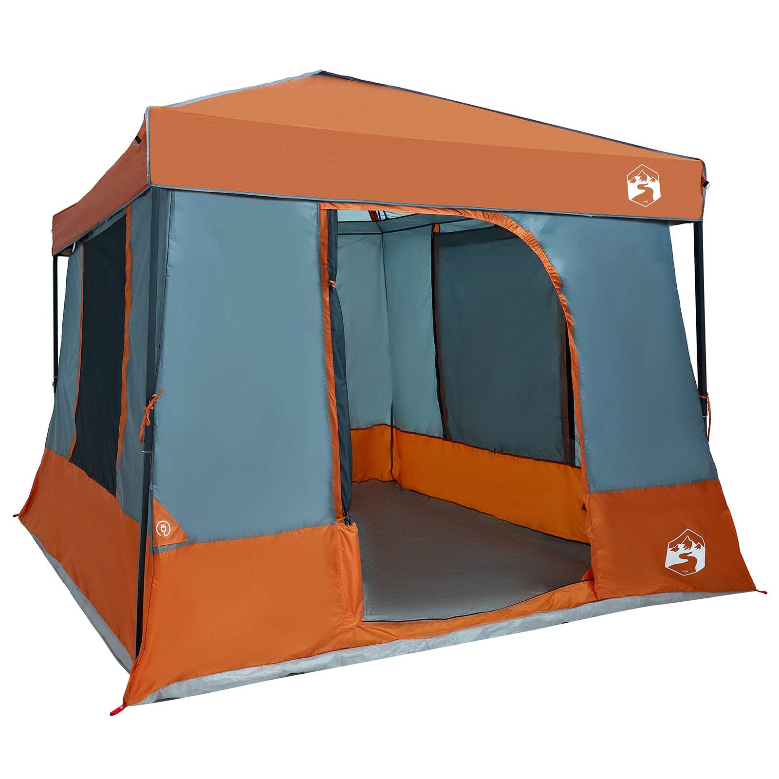 Kemping sátor szett 2 pcs szürke és narancs taffeta és szövet