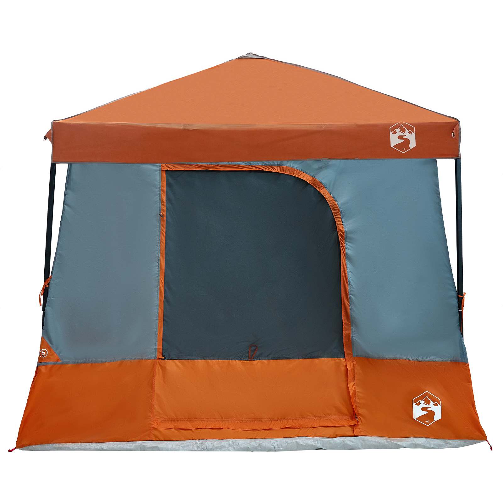 Kemping sátor szett 2 pcs szürke és narancs taffeta és szövet