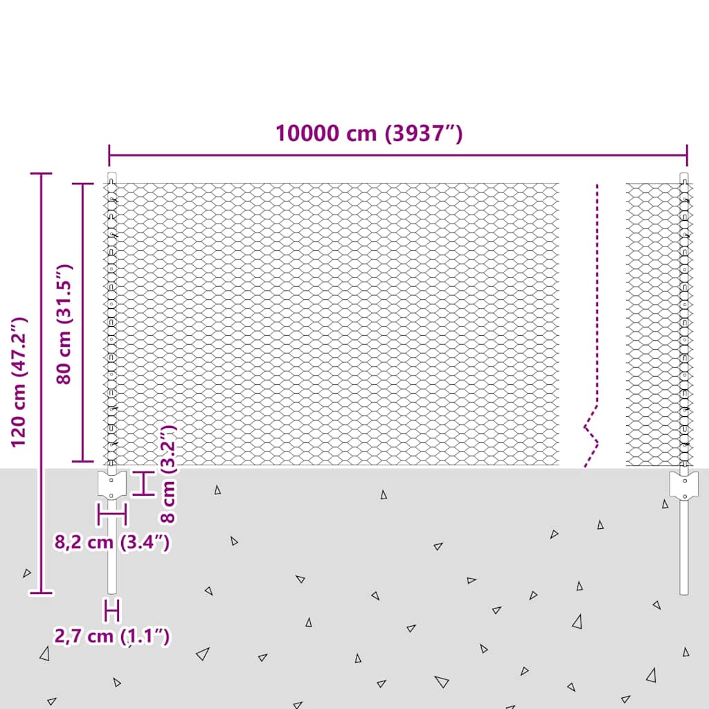 Hegesztett drótháló kerítés 100 x 0,8 m (sz x m)