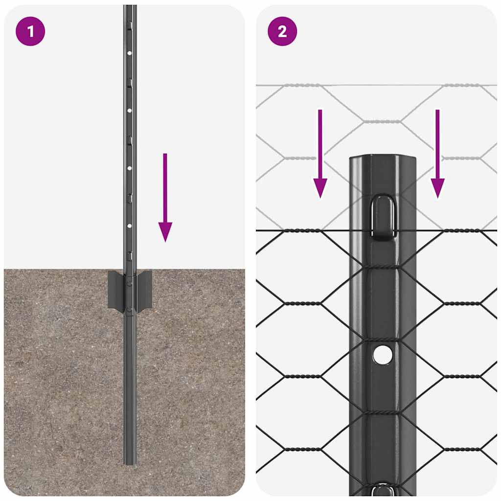 Kerítés oszlopokkal szürke